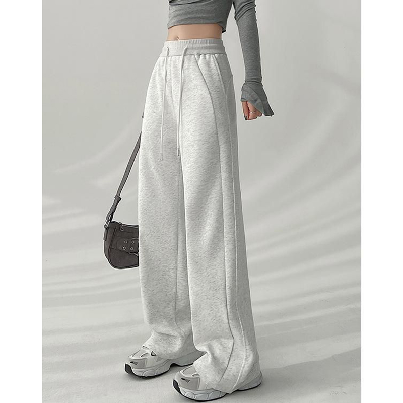 Pantalon classique coréen taille haute pour filles, survêtement à jambes larges, Streetwear, Baggy, décontracté, quotidien