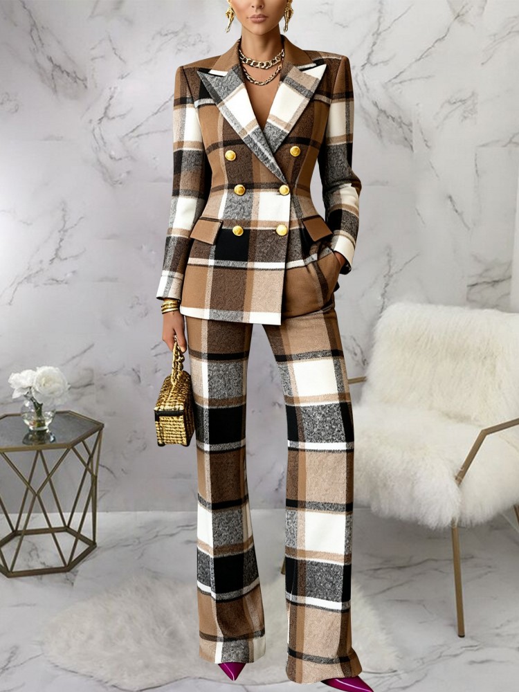 Ensemble de mode pour femmes 2 pièces ensembles nouveauté correspondant deux pièces ensembles à manches longues Blazer haut et pantalon costumes tenues vêtements