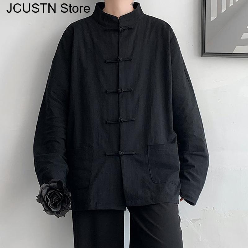 Vêtements Traditionnels Chinois en Coton Hanfu Amélioré, Haut Qipao, Vêtements d'Extérieur Décontractés, Chemise de Grande Taille, Vestes Kungfu, Automne et Printemps