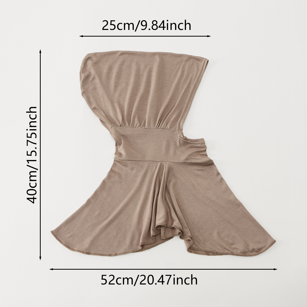 Hijab polyvalent en jersey premium avec faux col intégré, bonnet foulard en coton doux pour femme musulmane, couvre-cou 40*25cm