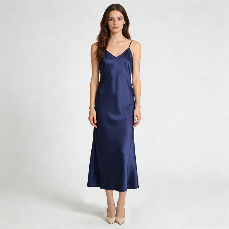 Robe en Satin de mûrier naturel pour femmes, nouvelle mode 2026, 21MM, 100% soie de mûrier, uni, étendue, française, Sexy, bretelles réglables, couleur unie