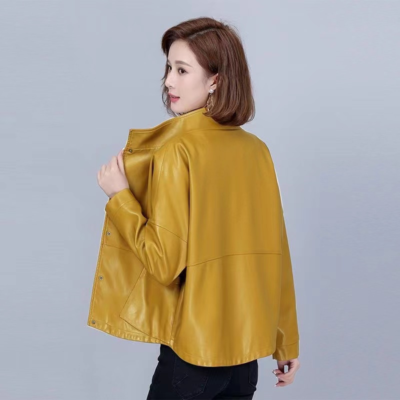Veste courte en cuir PU pour femme, manteau en peau de mouton, vêtements d'extérieur coréens, haute qualité, printemps, automne, nouveau, 2024