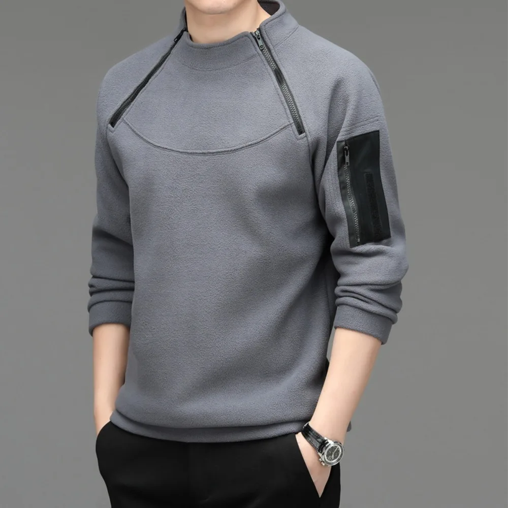 T-shirt à manches longues à col rond pour hommes, sweat-shirts de sport décontractés, chemise légère, haut tendance, printemps et automne