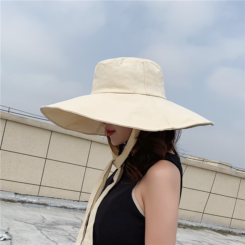 Chapeau de plage d'été à grands bords pour femmes, couvre-chef de voyage en bord de mer, plein air, protection solaire, chapeau de bain, chapeau de soleil pliable coréen, chapeau ander