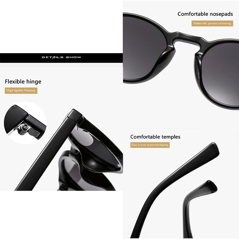 Lunettes de soleil rondes rétro pour hommes et femmes, lunettes de soleil classiques à petite monture, lunettes pour dames, noir, léopard, vert, bleu, UV400, marque de créateur