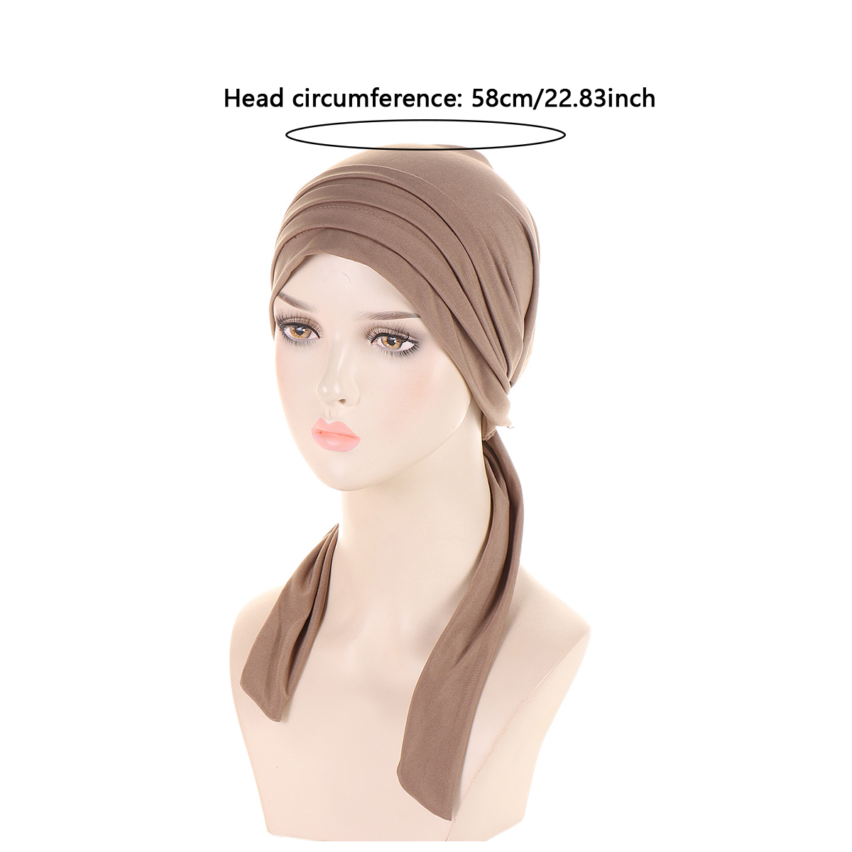 Nouveaux Turbans Hijab Couleur Unie 2026, Chapeaux à Longue Queue, Foulards Doux et Élastiques, Bonnets Musulmans Respirants pour Femmes et Filles
