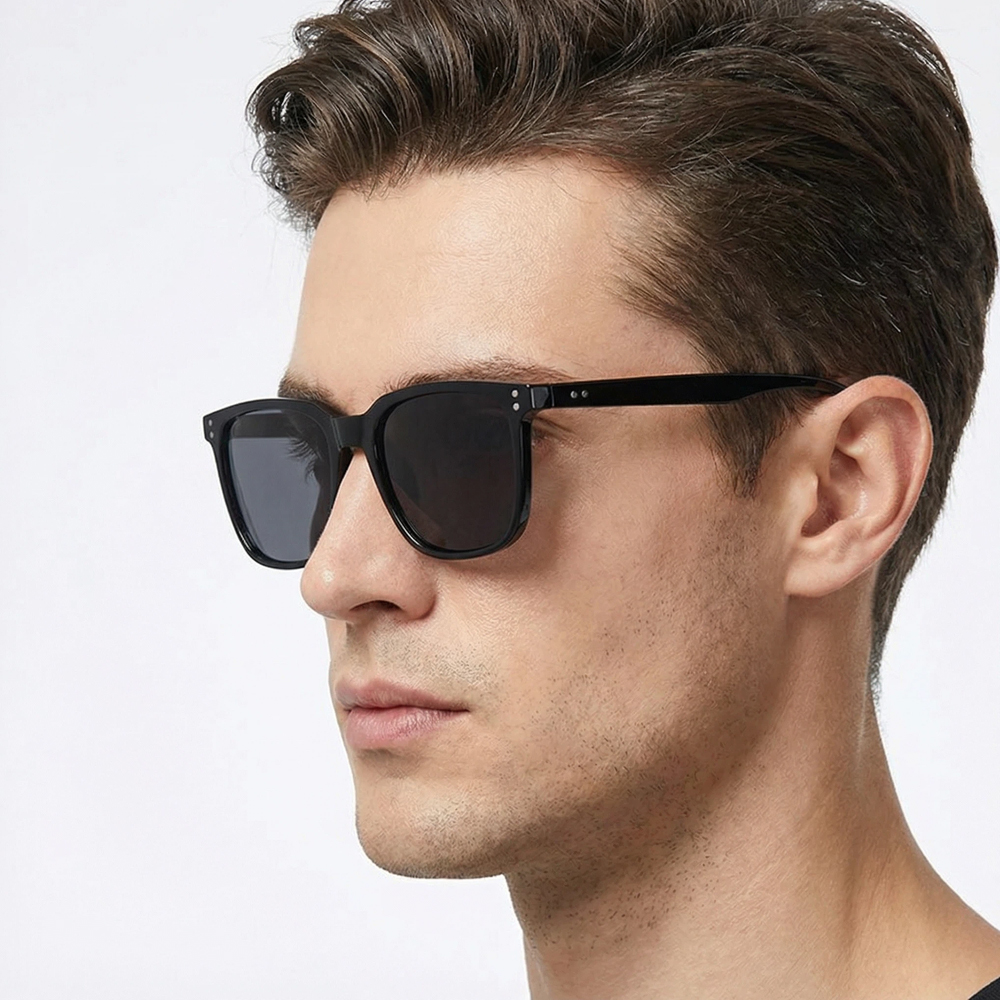 Lunettes de soleil polarisées carrées à la mode pour hommes et femmes, verres de soleil de luxe à rivets, mode extérieure Anti-éblouissement, nuances de conduite UV400