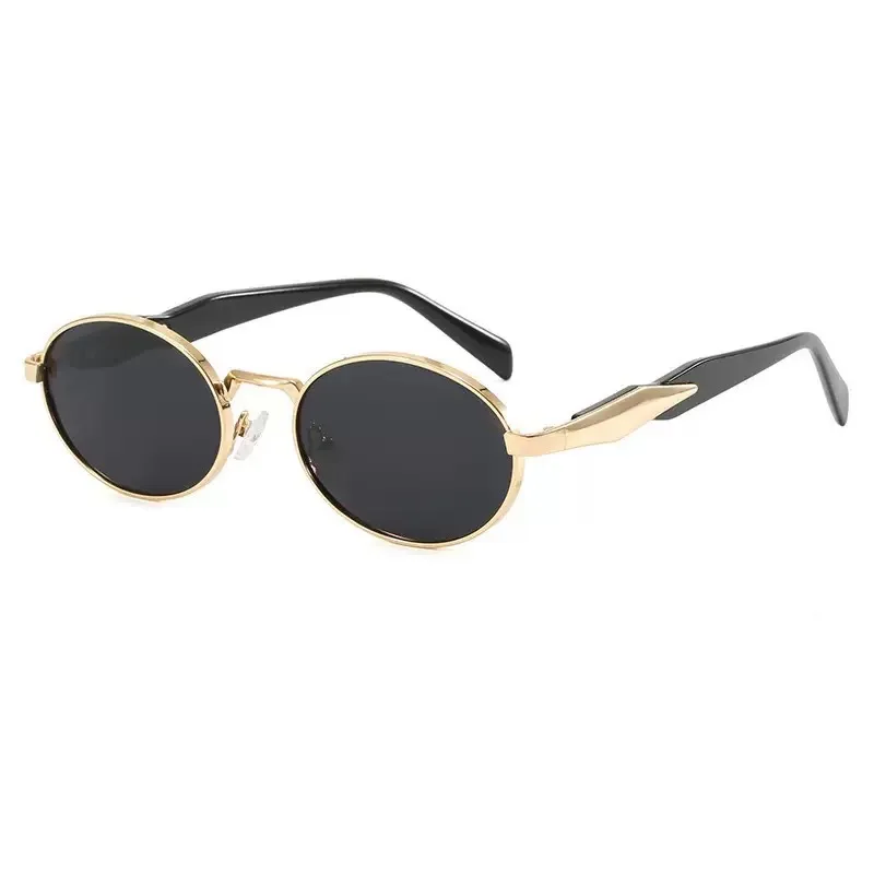 Lunettes de soleil pour myopie de marque de luxe pour femmes et hommes, monture métallique ovale Vintage, lunettes de vue de près, lunettes de soleil ovales en métal