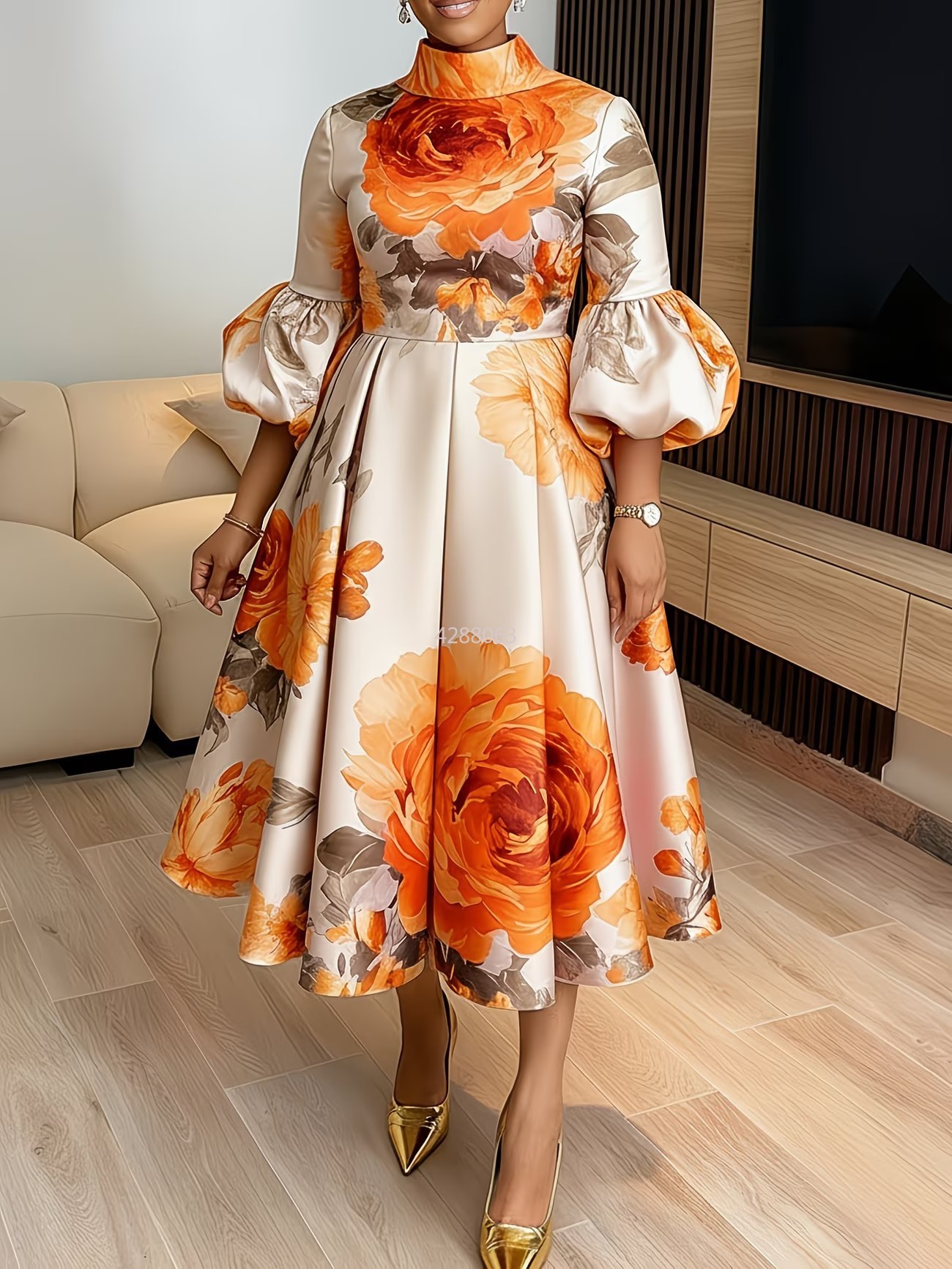 Robe élégante pour femme pour mariage, fête, été, style africain, manches courtes, polyester, imprimé, robe midi, Dashiki, vêtements africains