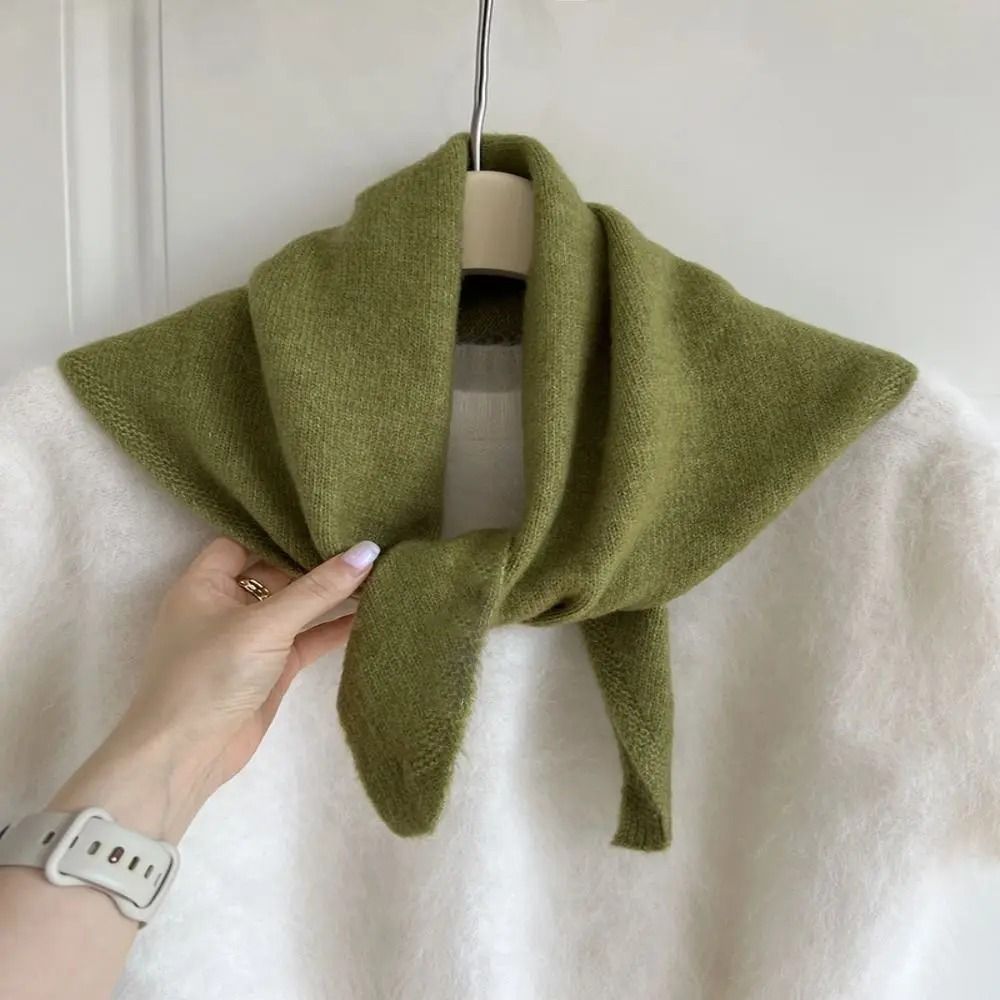 Écharpe triangulaire en laine de style coréen pour femme, châle chaud, écharpe de sauna, document solide, nouvelle mode, hiver