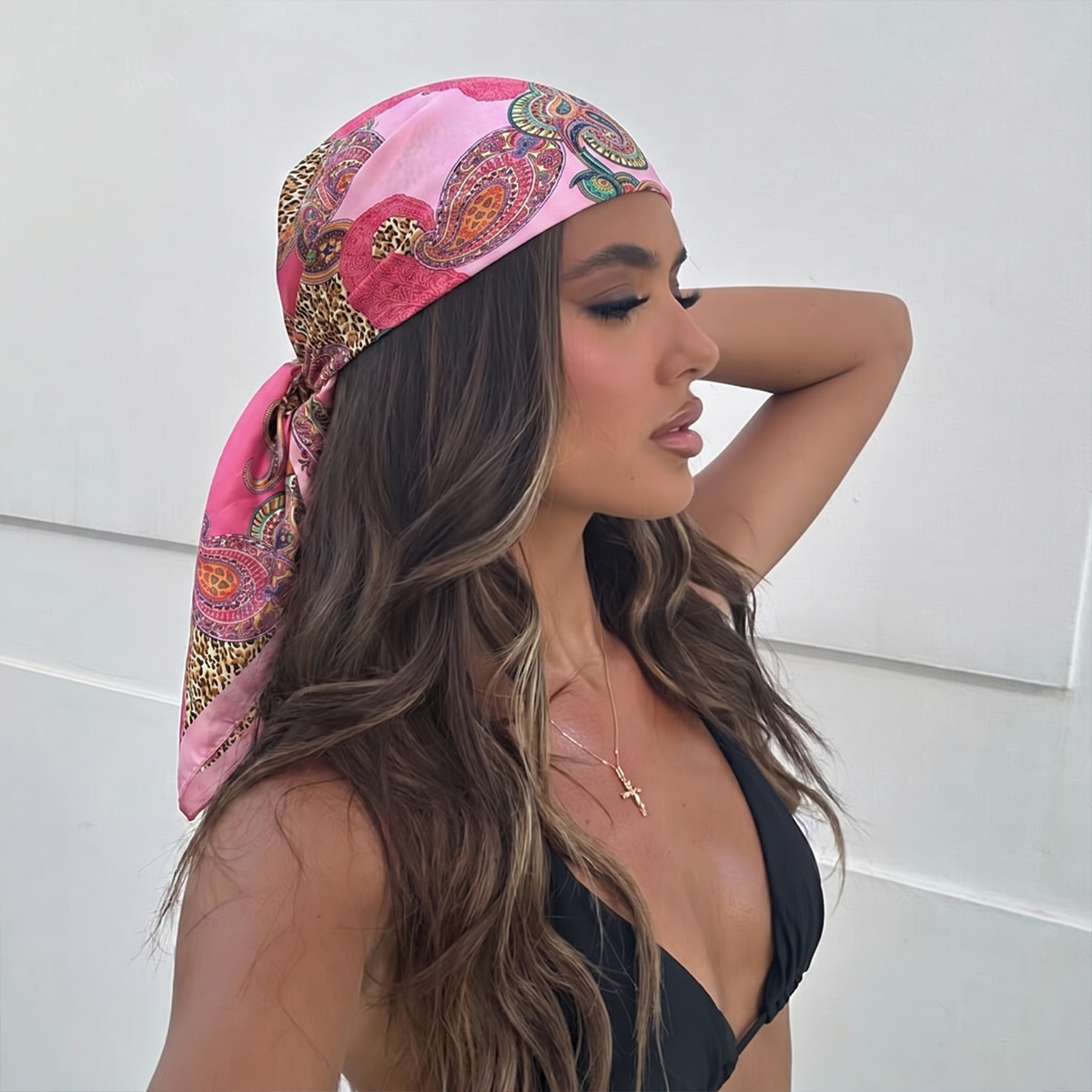 Nouveau Foulard Carré en Soie 90cm pour Femme, Marque de Luxe, Imprimé Satin, Hijab, Écharpe Musulmane, Paréo, Bandana, Châle, Bandeau, Foulard
