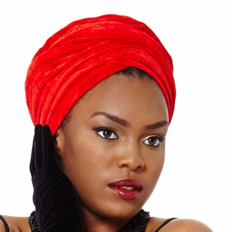 Écharpe Hijab en velours uni pour femmes africaines, Turban musulman, casquette islamique sous écharpe, Bonnet magique à longue queue