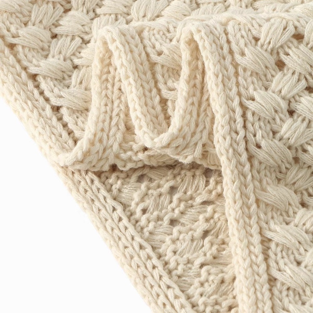 Écharpe annulaire tricotée en tissu épais et chaud, couleur unie, style polyvalent