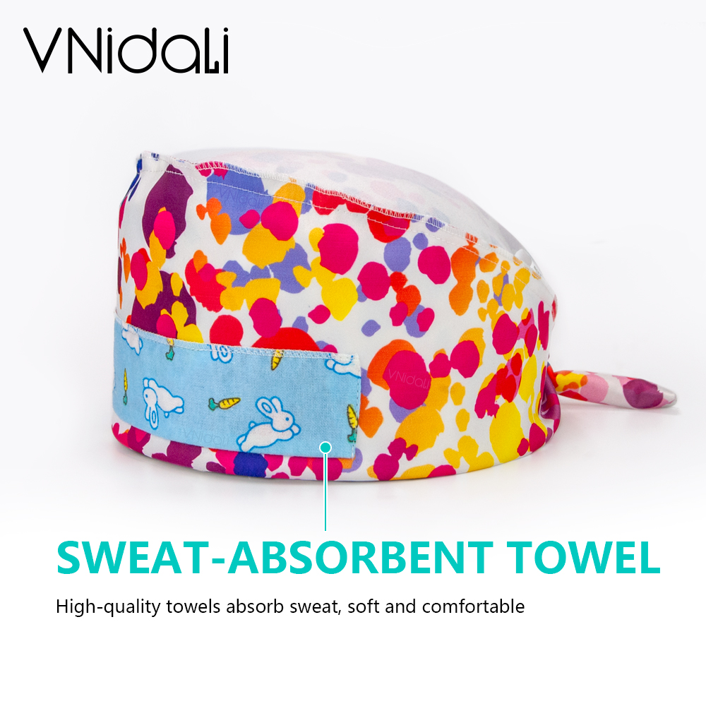 Chapeaux de gommage chirurgical en coton pour femmes et hommes, casquette de gommage médical réglable, chapeau de travail pour médecin et infirmière, bonnet de travail