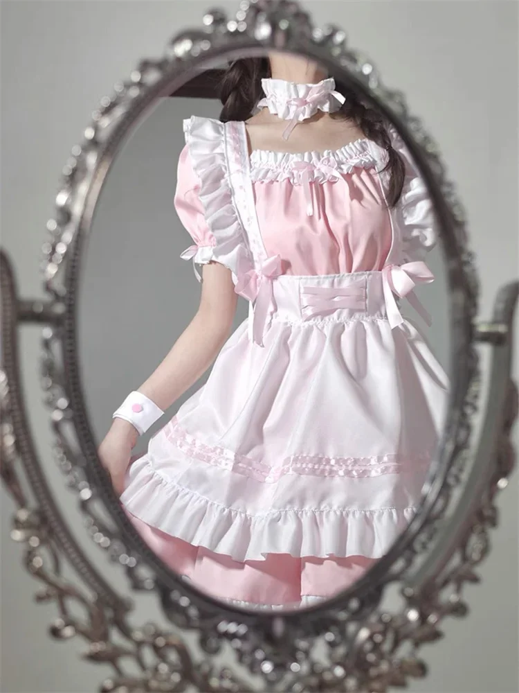Tenue de femme de chambre Lolita Cosplay Mignonne Sexy Érotique Kawaii, Costume de café, Robe tablier uniforme homme noir et blanc, Costumes à nœud papillon mignons
