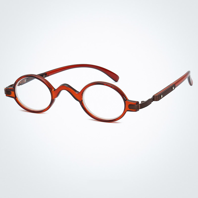 Petites lunettes de lecture rondes pour hommes et femmes, en métal avec monture de combinaison en plastique, lunettes élégantes de haute qualité pour lecteurs + 1.0 à + 4
