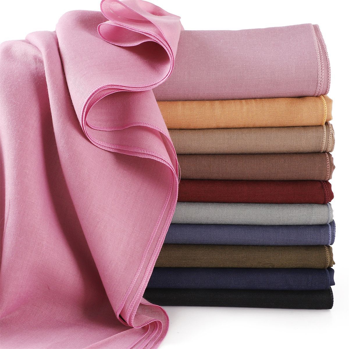 Foulard carré 110x110cm-100% Viscose, Style basique, châle polyvalent pour femmes, chaleur, couleur unie, Hijab musulman approprié