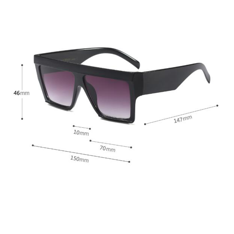 Lunettes de soleil carrées à dessus plat pour femmes, marque de luxe populaire, verres dégradés, Vintage, UV400, grandes nuances