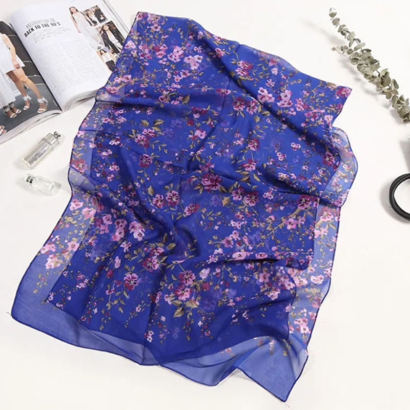 Foulard en mousseline de soie pour femme, châle long, bandana élégant, hijab fin de haute qualité