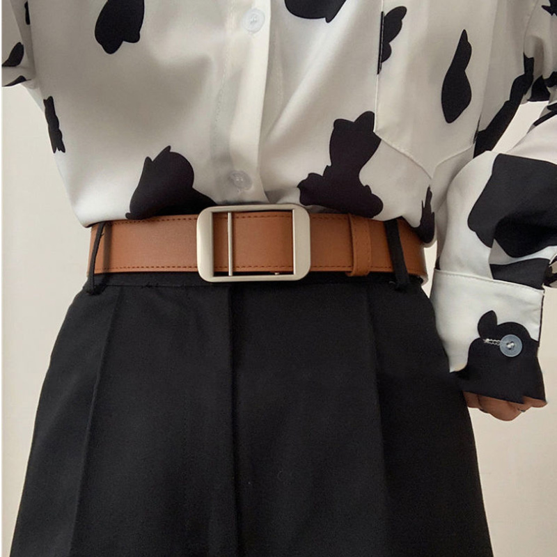 Ceinture en cuir PU non poreuse pour femme, jean imbibé, ceinture simple, environnement féminin, accessoires vestisens