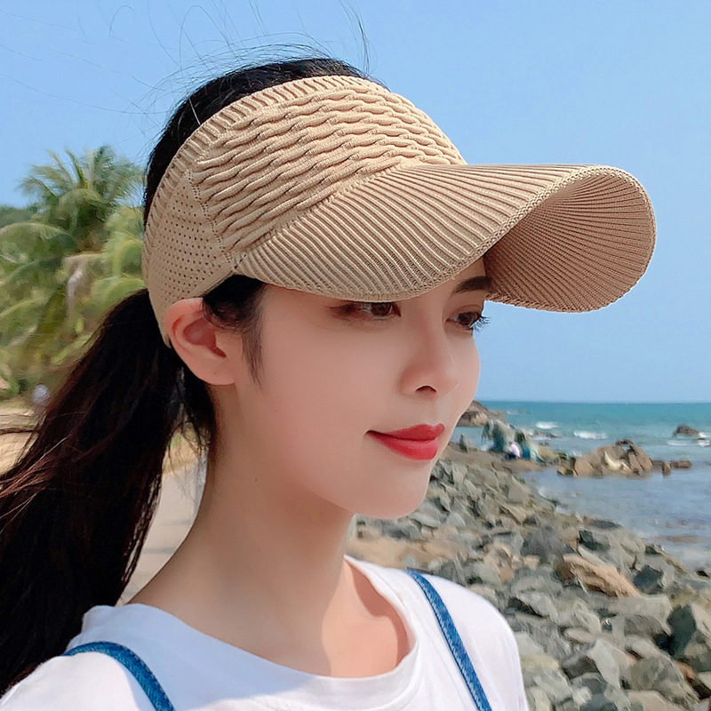 Visière d'été Protection UV chapeaux de soleil pour femmes pliable chapeau de soleil visière crème solaire casquette souple femme en plein air casquettes décontractées Gorras