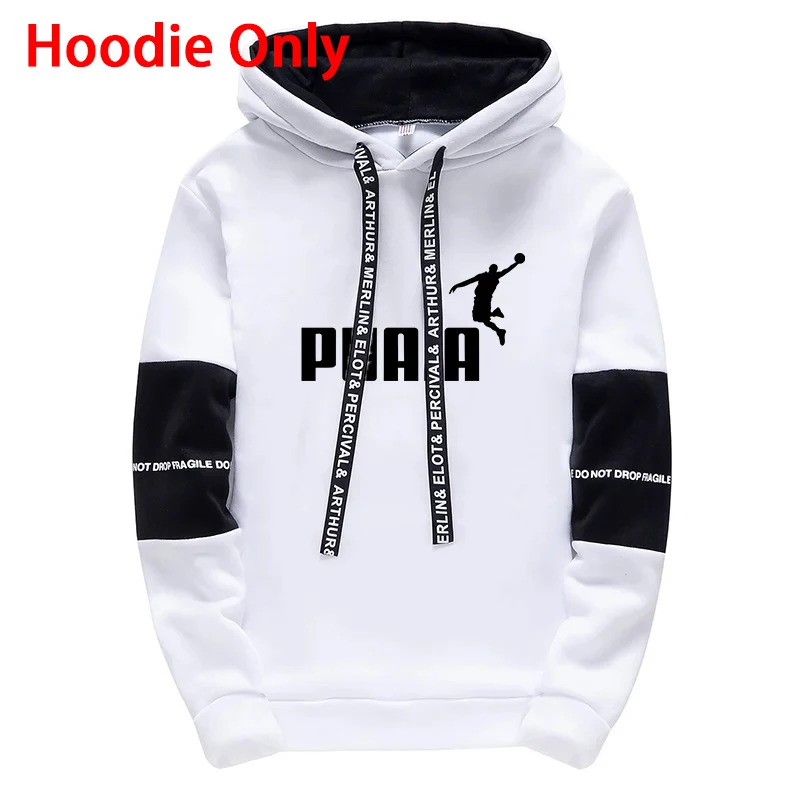 Ventes Flash : Ensemble de Survêtement Décontracté pour Homme – Sweat à Capuche et Pantalon de Jogging Sport Quotidien – Vêtements Classiques Noir et Blanc