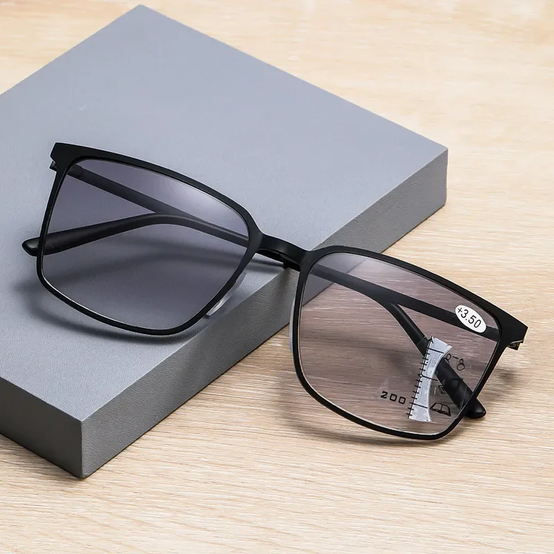Lunettes multifocales progressives pour hommes et femmes, Design de luxe, carrées, finition proche de loin, lunettes de lecture unisexes, lunettes dioptrie