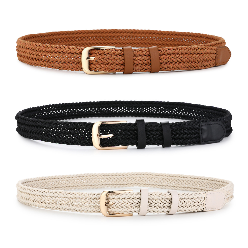 Ceinture en Corde de Chanvre Tressée Style Ethnique Rétro Vintage Non Perforée pour Femme – Tendance Populaire et Cool pour Robes, Pantalons et Jeans