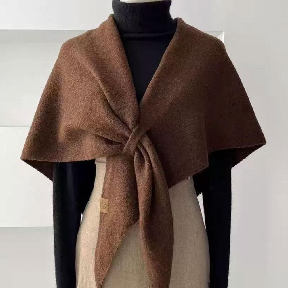 Mode coréenne Triangle écharpe châle femmes cou enveloppement laine mélangée femme épaissi chaud épaule châle cadeau d'hiver