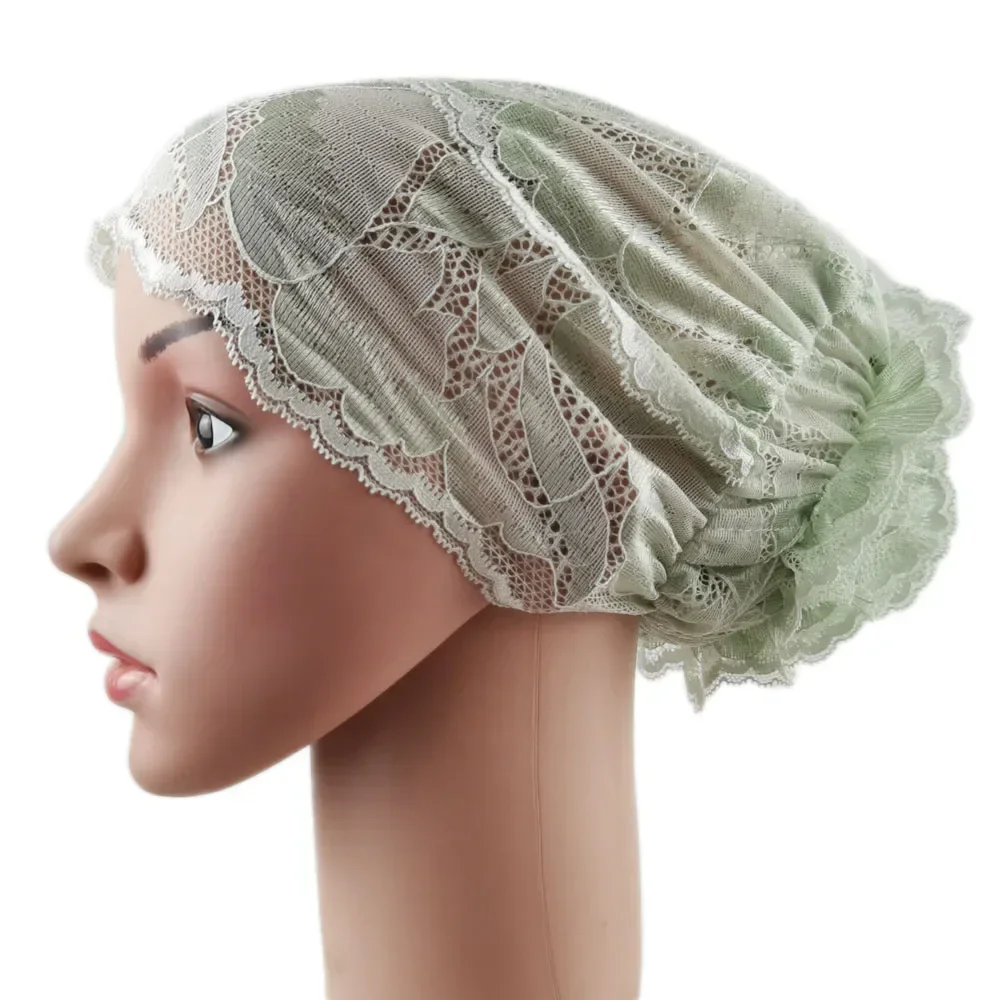 Nouveau Hijab Intérieur Complet en Dentelle pour Femme, Bonnet Turban, Sous-Hijab, Foulard Islamique, Chapeau Enveloppant, Bonnet pour Perte de Cheveux