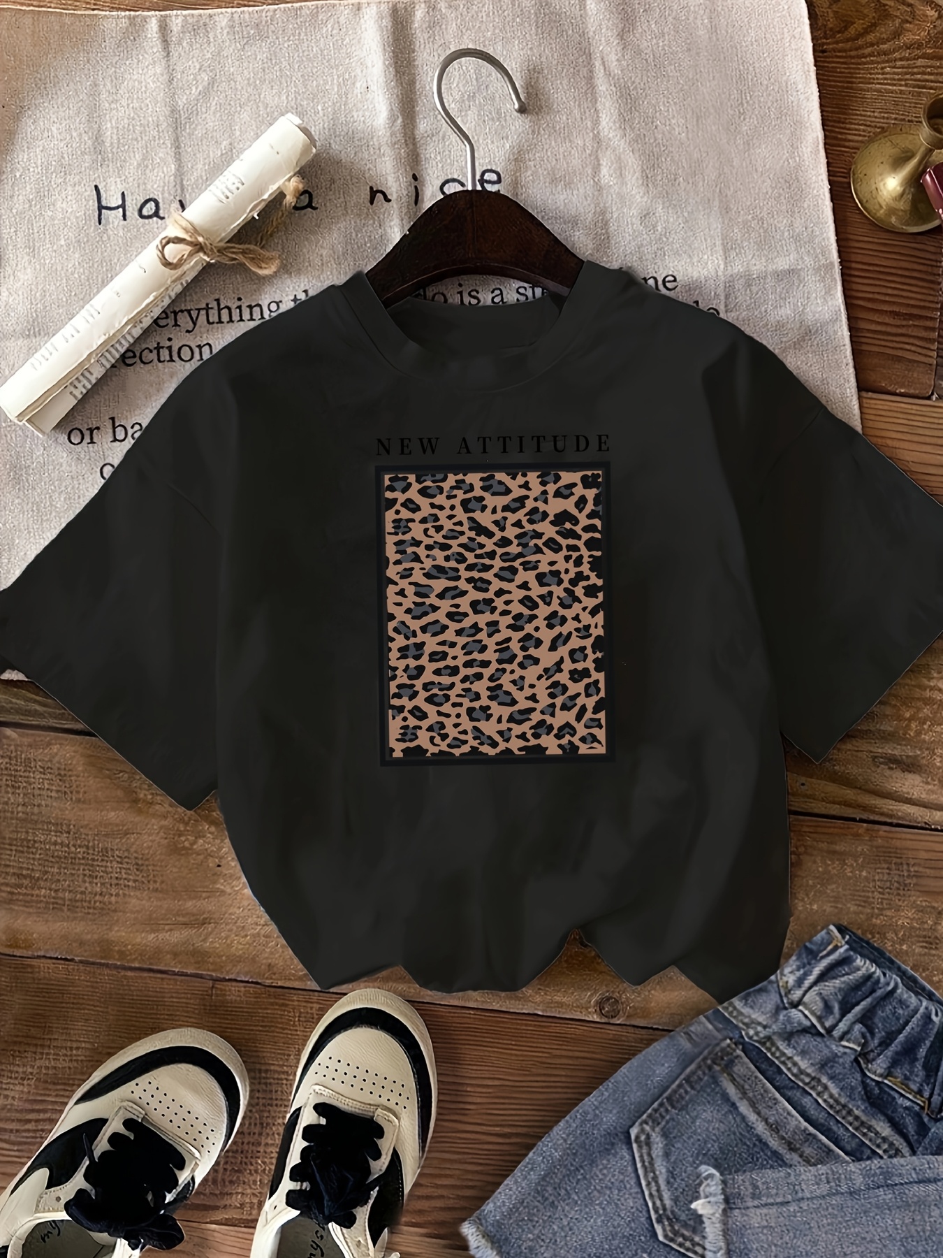 T-shirt imprimé à col rond et manches courtes pour femme, t-shirt de sport décontracté pour femme, vêtements pour femme