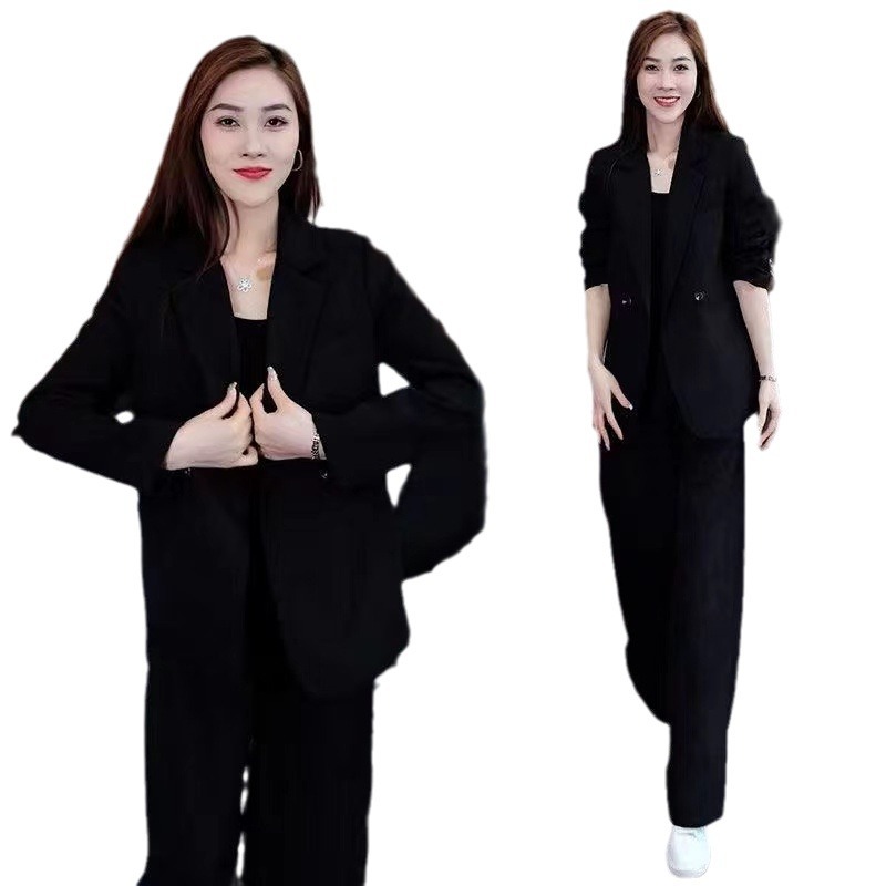 Ensemble 2 pièces pour femme 2026 : Veste de costume professionnelle + pantalon large décontracté et fluide – Tenue deux pièces pour femme