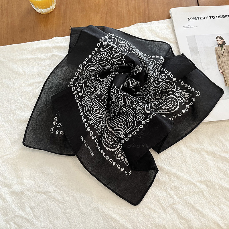 Nouveau Bandana en Coton Paisley Rétro Hip-Hop, Foulard Carré Unisexe, Accessoire de Mode Hip-Hop Street Dance, Foulard de Tête et Accessoire Cheveux/Cou