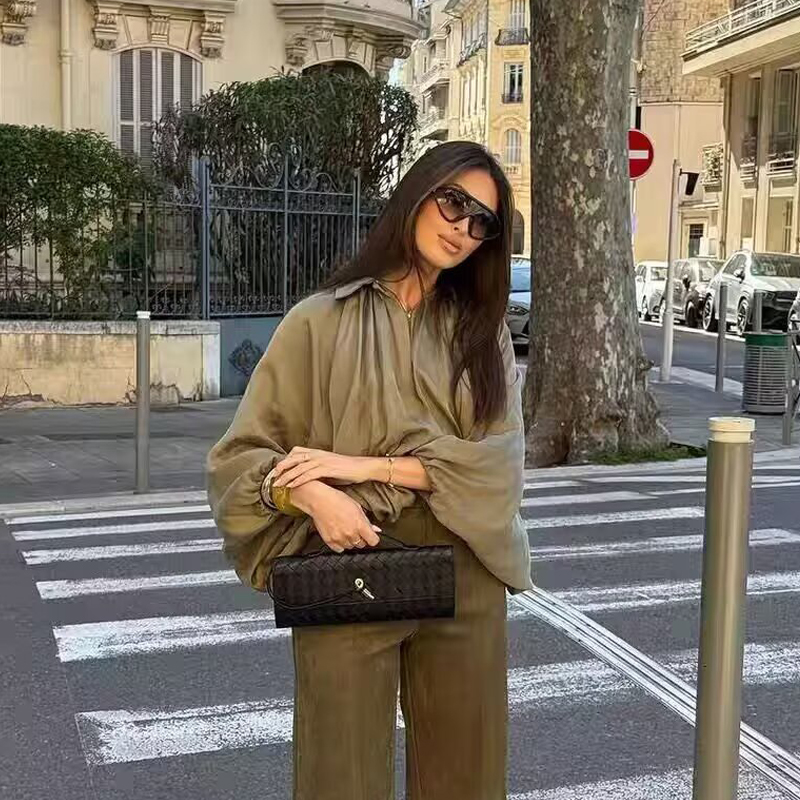 Veste bombardier femme manches longues plis vêtements de rue avec fermeture éclair vert Beige Vintage surdimensionné fermeture éclair décontracté veste d'été femme