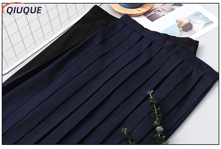 Jupes plissées noires/bleu foncé pour femmes, courtes et longues, pour filles, taille haute, jupes japonaises JK, uniforme d'étudiant à la mode, été