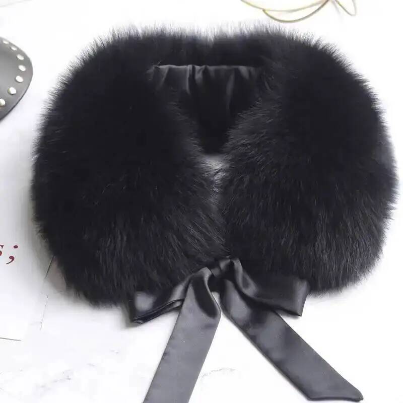 Luxe hiver 100% véritable fourrure de renard écharpe femmes cou garder au chaud naturel fourrure de renard col carré manteau à capuche chaud foulards dames
