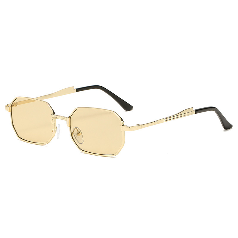 Lunettes de soleil étroites pour hommes, rectangulaires à la mode pour femmes, marque de luxe en métal, lunettes de soleil classiques