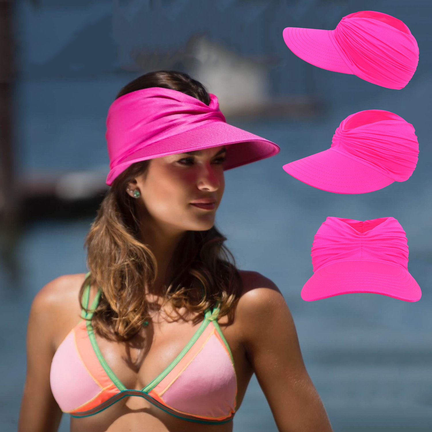 Chapeau de soleil de plage pour femmes, nouveau style printemps/été avec dessus ajouré, chapeau de protection solaire UV50+ pour femmes, chapeau de sport d'extérieur