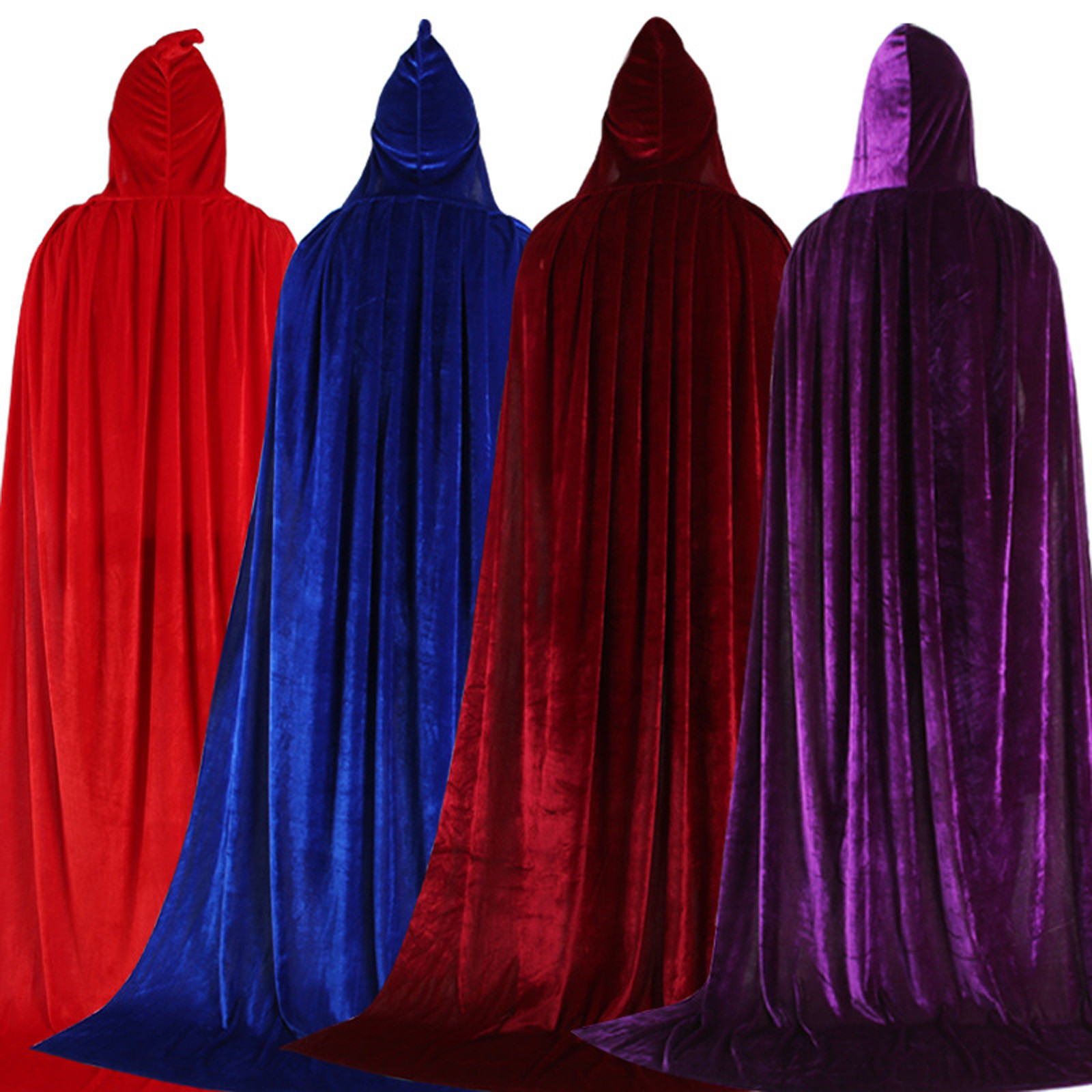 Capuche Everak longue cape médiévale pour adultes, robe de sorcellerie Wicca, reconstitution de robe dissimulée, fête d'Halloween, femmes et hommes