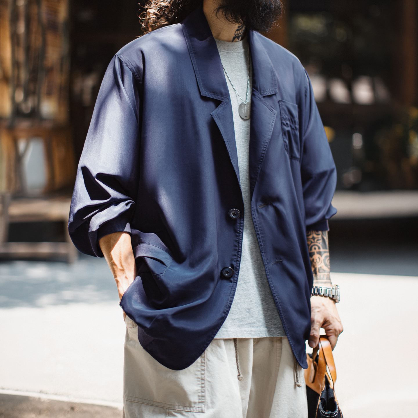 Blazer décontracté pour homme MADEN, léger, respirant, coupe ample, veste de sport non structurée, veste d'été élégante et décontractée de qualité supérieure