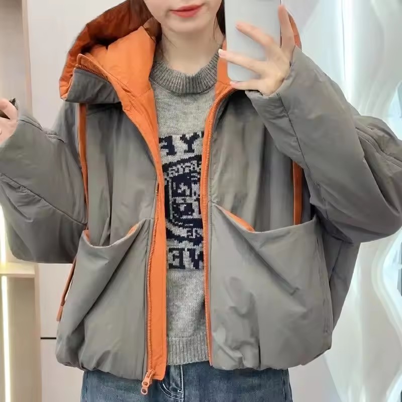 Sweat à capuche vêtements d'hiver femmes épais chaud coton rembourré vestes femmes Simple Chic Parkas poche Zip manteau