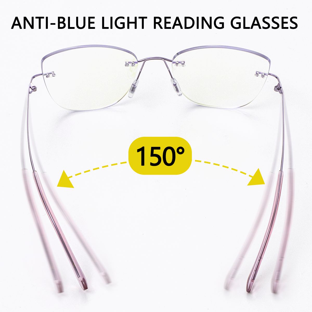 Lunettes de lecture œil-de-chat progressives multifocales pour femmes, avec revêtements roses et violets, monture sans cerclage, branches flexibles, confortables