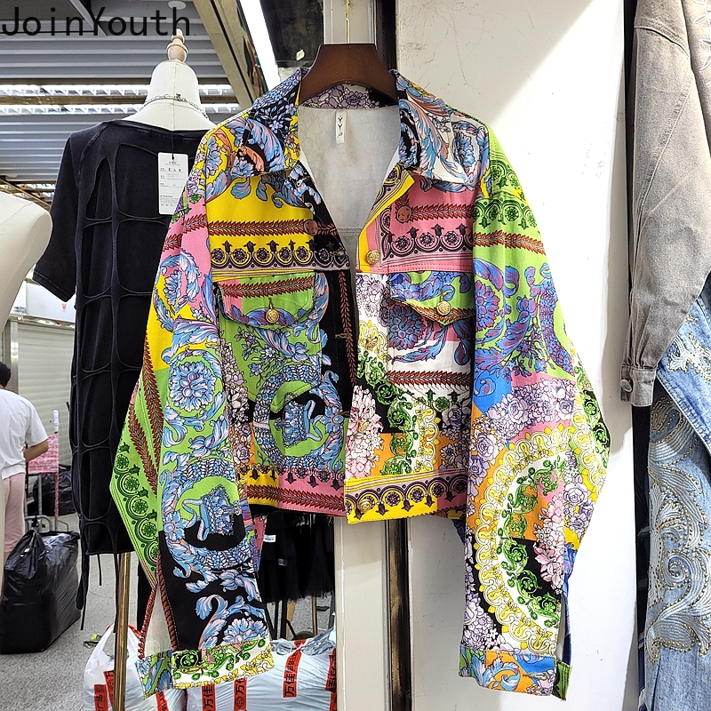 Vestes en jean Harajuku pour femmes, Ropa Mujer, Streetwear, mode imprimé, Y2k, hauts décontractés, manteaux courts en Denim coréen, 2025