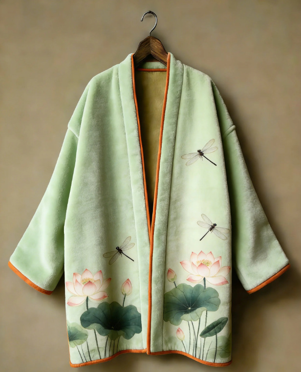 Cardigan Kimono Japonais en Flanelle Épaisse Yukata Haori Grande Taille Unisexe pour Adulte Veste Manteau Imprimé Style Chinois Vêtement d'extérieur Streetwear