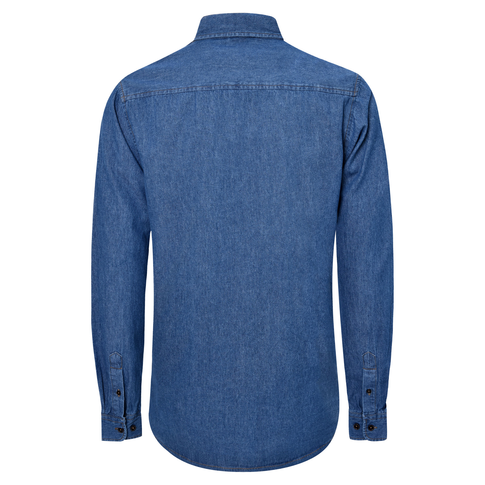 VOBOOM-Chemise en denim à manches longues pour hommes, vêtements de travail décontractés en coton avec poches, vêtements de printemps et d'automne