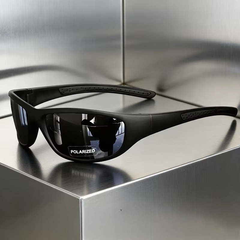 Lunettes de soleil polarisées pour hommes et femmes, idéales pour la course, la pêche, avec verres TAC anti-reflets, branches en silicone souple antidérapantes, protection UV pour activités de plein air