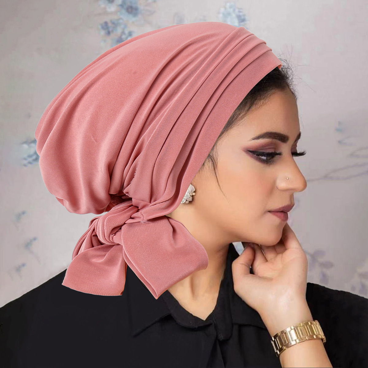 Nouveaux Turbans Hijab Couleur Unie 2026, Chapeaux à Longue Queue, Foulards Doux et Élastiques, Bonnets Musulmans Respirants pour Femmes et Filles