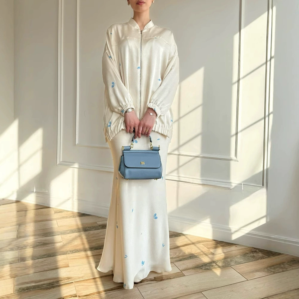 Ensemble deux pièces pour femmes musulmanes Eid, chemisiers solides, jupes à jambes larges, Ramadan marocain, Kaftan de dubaï, costume ample et modeste