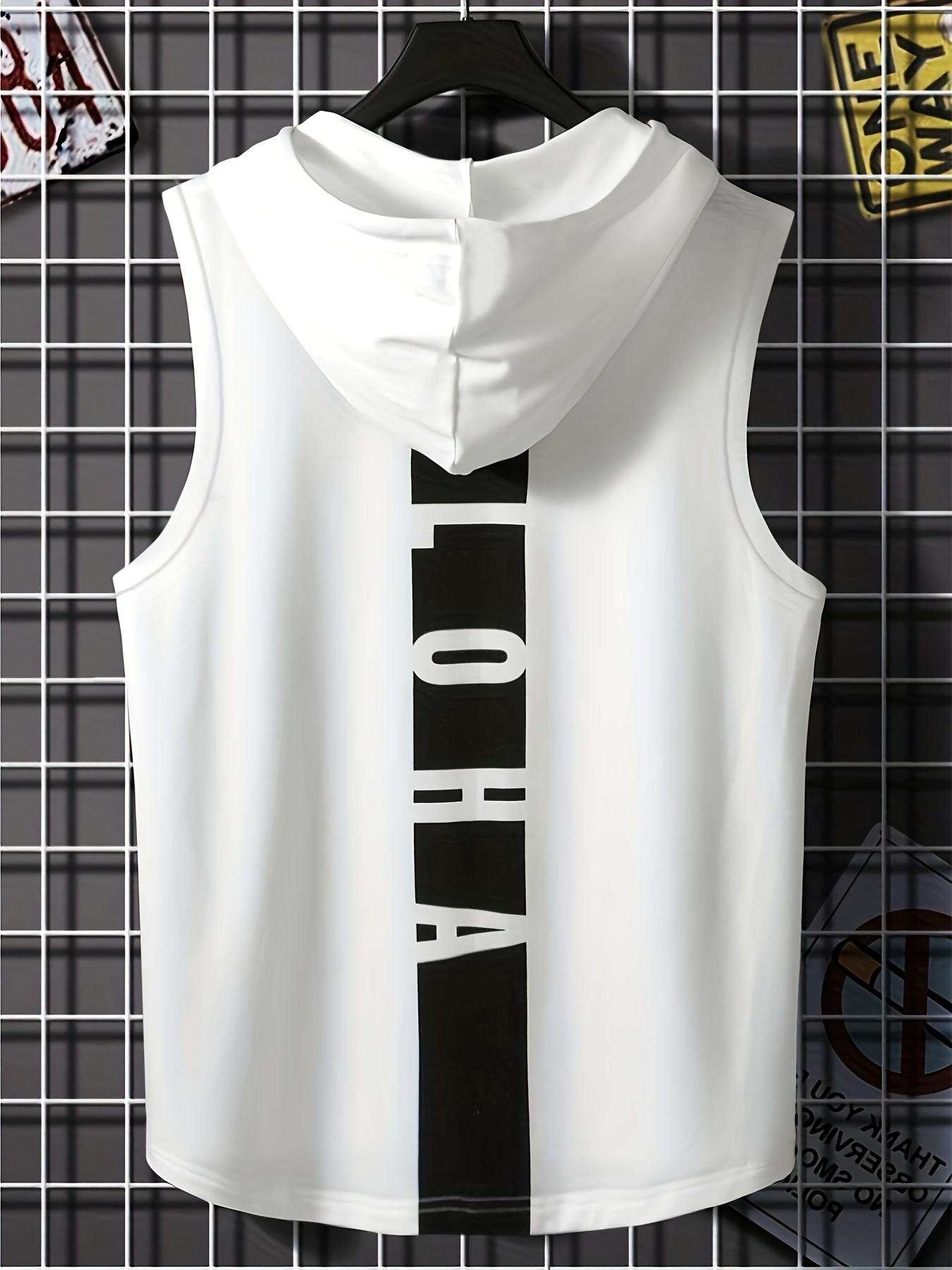 T-shirt haut gilet de sport à capuche pour hommes