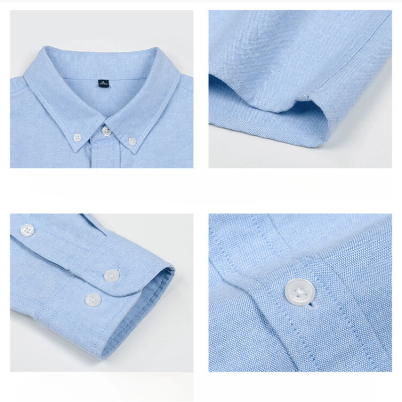 Nouvelle chemise Oxford pour homme, 76% coton, chemise de travail - Chemise de bureau décontractée résistante aux plis, plusieurs couleurs